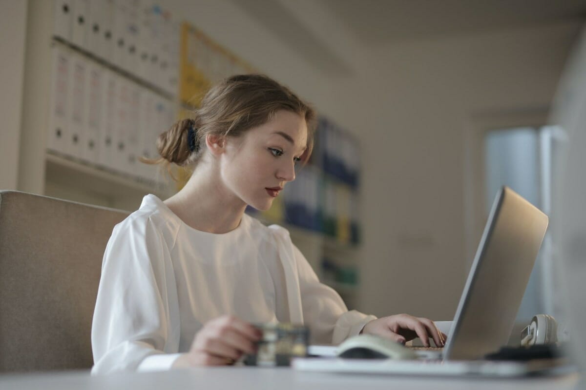 business owner working on her business accounting