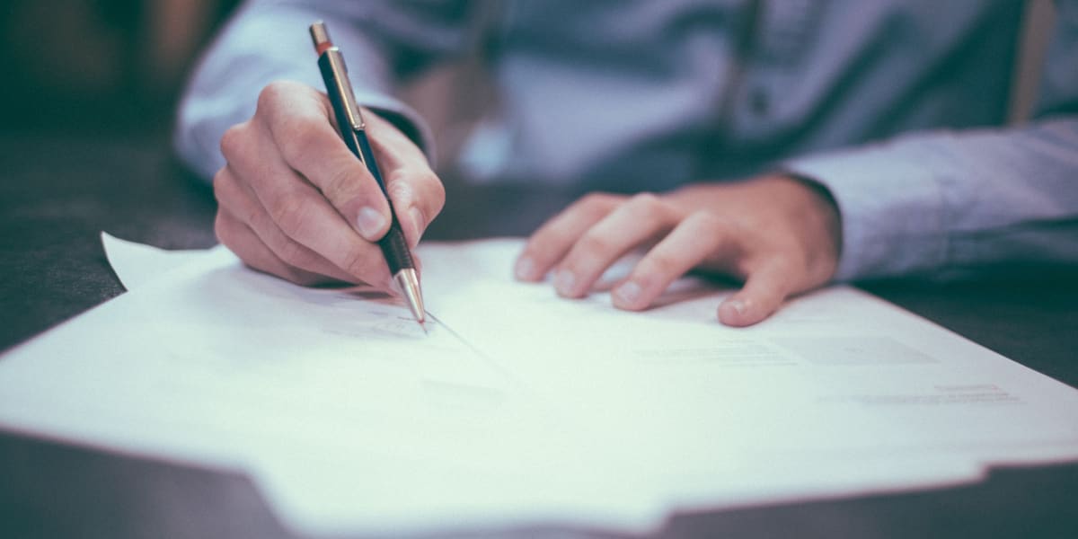 bookkeeper working on business expenses